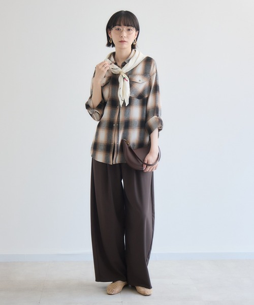 Paradise Picnic（パラダイスピクニック）の「33℃  チェックウエスタンライクシャツ（シャツ/ブラウス・レディース・ブラック/ベージュ・FREE）」の9枚目の写真