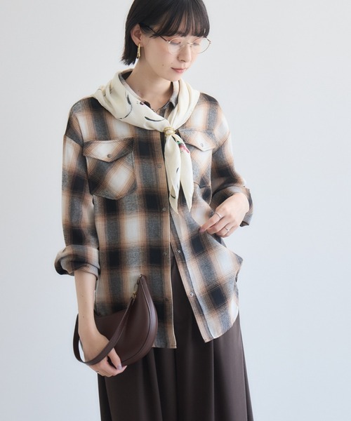 Paradise Picnic（パラダイスピクニック）の「33℃  チェックウエスタンライクシャツ（シャツ/ブラウス・レディース・ブラック/ベージュ・FREE）」の3枚目の写真