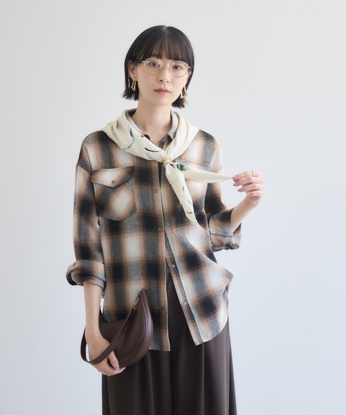 Paradise Picnic（パラダイスピクニック）の「33℃  チェックウエスタンライクシャツ（シャツ/ブラウス・レディース・ブラック/ベージュ・FREE）」の5枚目の写真