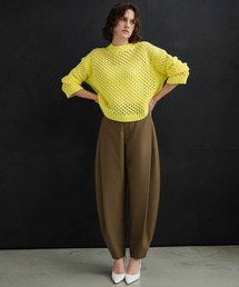 【2026AW】【S~Lサイズ展開】サイドボックスプリーツカーブパンツ 洗える《着用動画あり》