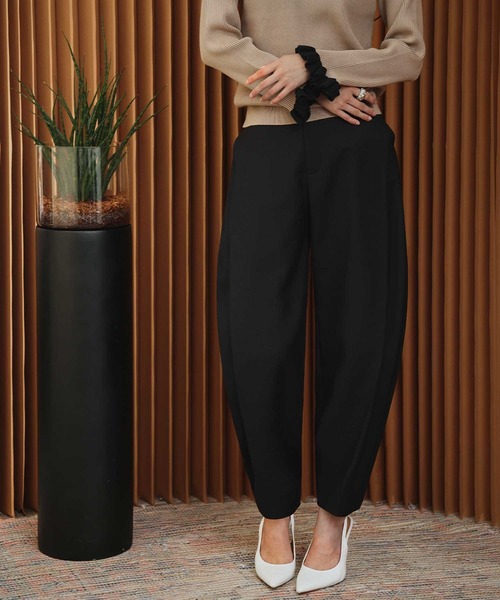 ELFRANK（エルフランク）の「【2026AW】【S～Lサイズ展開】サイドボックスプリーツカーブパンツ 洗える《着用動画あり》（その他パンツ・レディース・ブラック/キャメル/グレイッシュベージュ・S/M/L）」の18枚目の写真