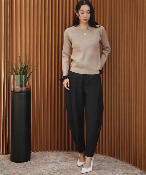 ELFRANK（エルフランク）の「【2026AW】【S～Lサイズ展開】サイドボックスプリーツカーブパンツ 洗える《着用動画あり》（その他パンツ・レディース・ブラック/キャメル/グレイッシュベージュ・S/M/L）」の19枚目の写真