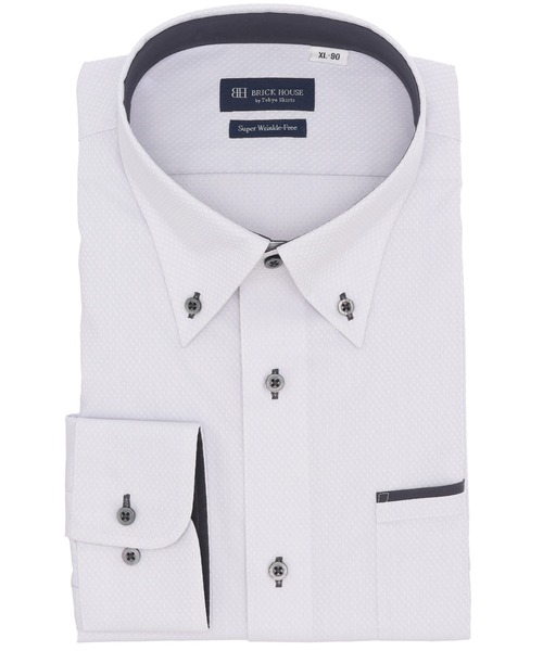 TOKYO SHIRTS(トウキョウシャツ)の「【超形態安定】【吸水速乾】 形態安定ノンアイロン ボタンダウン 長袖ビジネスワイシャツ(ビジネスシャツ・メンズ・グレー・首回り37cm-裄丈80cm/首回り37cm-裄丈84cm/首回り39cm-裄丈80cm/首回り39cm-裄丈84cm/首回り41cm-裄丈82cm/首回り41cm-裄丈86cm/首回り42cm-裄丈82cm/首回り42cm-裄丈86cm/首回り43cm-裄丈82cm/首回り43cm-裄丈86cm)」の1枚目の写真
