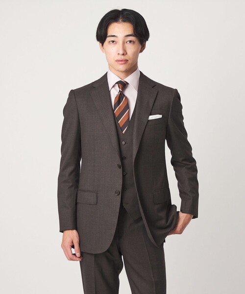 green label relaxing(グリーンレーベルリラクシング)の「REDA ハウンドトゥース スリム 5B スーツベスト(スーツベスト・メンズ・ダークブラウン/ダークグレー・50/44/48/42/46/52)」の3枚目の写真