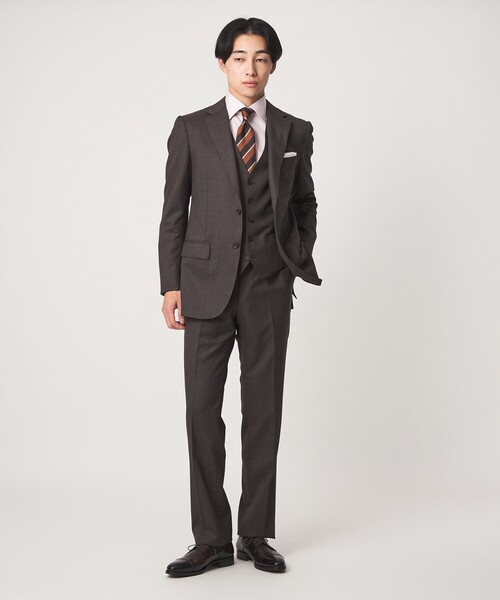 green label relaxing(グリーンレーベルリラクシング)の「REDA ハウンドトゥース スリム 5B スーツベスト(スーツベスト・メンズ・ダークブラウン/ダークグレー・50/44/48/42/46/52)」の4枚目の写真