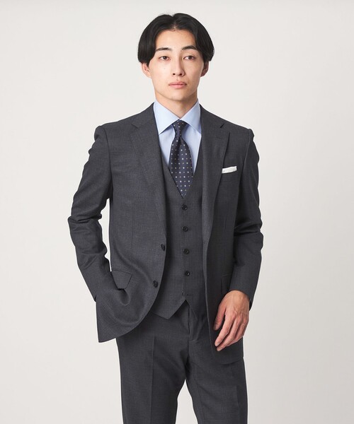 green label relaxing(グリーンレーベルリラクシング)の「REDA ハウンドトゥース スリム 5B スーツベスト(スーツベスト・メンズ・ダークブラウン/ダークグレー・50/44/48/42/46/52)」の5枚目の写真
