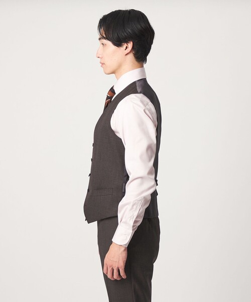 green label relaxing(グリーンレーベルリラクシング)の「REDA ハウンドトゥース スリム 5B スーツベスト(スーツベスト・メンズ・ダークブラウン/ダークグレー・50/44/48/42/46/52)」の8枚目の写真