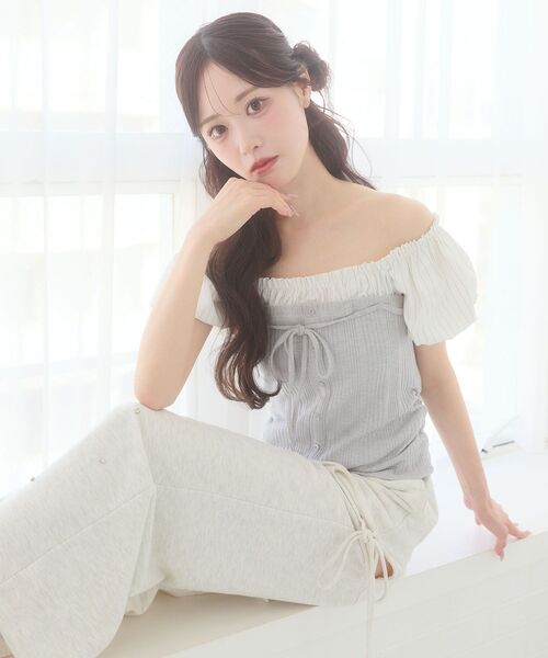 MAJESTIC LEGON(マジェスティックレゴン)の「2wayドッキング半袖トップス(Tシャツ/カットソー・レディース・ピンク系その他2/ブラック系その他/グレー系その他・MEDIUM)」の2枚目の写真