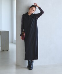 【WEB限定 Wardrobe DAILY MINIMAL】ダブルクロス スキッパーワンピース ウォッシャブル