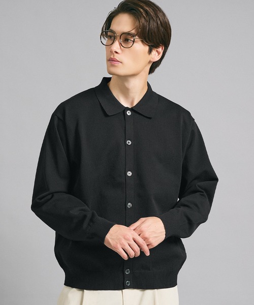 coca(coca)(コカ)の「襟付きニットカーディガン(カーディガン/ボレロ・メンズ・ブラウン/ブラック・XL/M/L)」の1枚目の写真