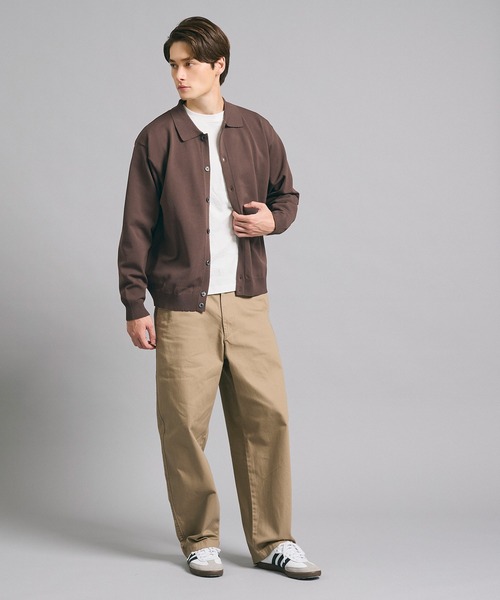 coca(coca)(コカ)の「襟付きニットカーディガン(カーディガン/ボレロ・メンズ・ブラウン/ブラック・XL/M/L)」の4枚目の写真