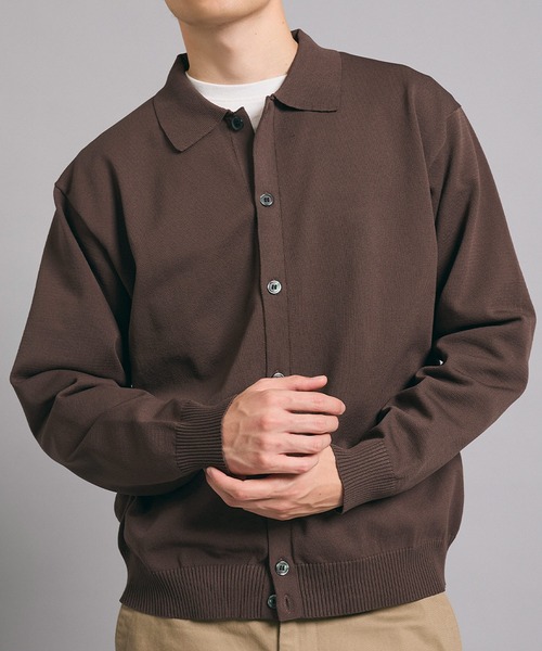 coca(coca)(コカ)の「襟付きニットカーディガン(カーディガン/ボレロ・メンズ・ブラウン/ブラック・XL/M/L)」の8枚目の写真