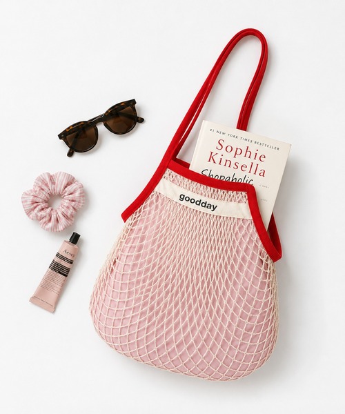 KONVINI(コンビニ)の「【KONVINI select】メッシュショルダーバッグ レディース 軽量 韓国風 ネットバッグ サブバッグ エコバッグ(トートバッグ・レディース・レッド/ブルー・FREE)」の9枚目の写真