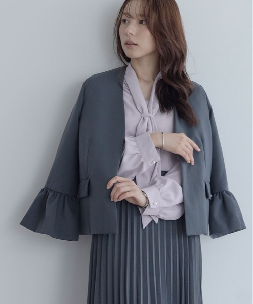maviru(マヴィル)の「きちんとしたい日に頼れる。上品 ボウタイ リボン ブラウス(シャツ/ブラウス・レディース・ホワイト/ブラック/ベージュ/パープル系その他・M/L)」の20枚目の写真