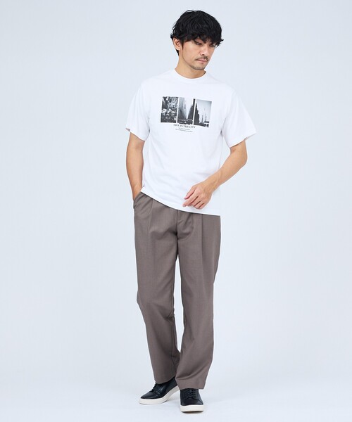 ABAHOUSE GRAY(アバハウスグレイ)の「【THE CITY】プリント 半袖Tシャツ(Tシャツ/カットソー・メンズ・ホワイト系その他2/ホワイト系その他/ホワイト・46/48)」の5枚目の写真