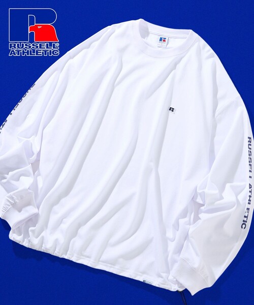 RUSSELL ATHLETIC — лимитированная коллекция RUSSELL ATHLETIC × FREAK'S STORE, футболка с длинными рукавами и принтом (бикшилэт)
