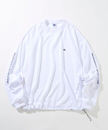 Russell Athletic（ラッセルアスレティック）の「RUSSELL ATHLETIC ラッセルアスレティック 限定展開 RUSSELL ATHLETIC×FREAK'S STORE 別注 ビックシルエット スリーブロゴ ヘムコード ロングスリーブTシャツ 袖プリント（Tシャツ/カットソー）」