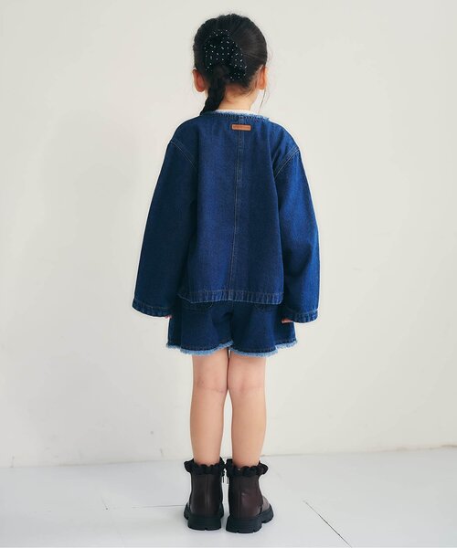 apres les cours(アプレレクール)の「ハートポケットワークデニムジャケット(デニムジャケット・キッズ・インディゴブルー・140/130/120/110/100/90)」の5枚目の写真