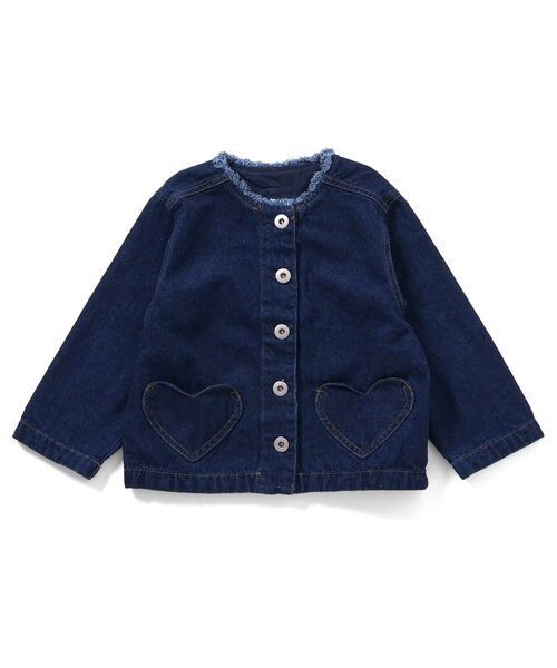 apres les cours(アプレレクール)の「ハートポケットワークデニムジャケット(デニムジャケット・キッズ・インディゴブルー・140/130/120/110/100/90)」の6枚目の写真