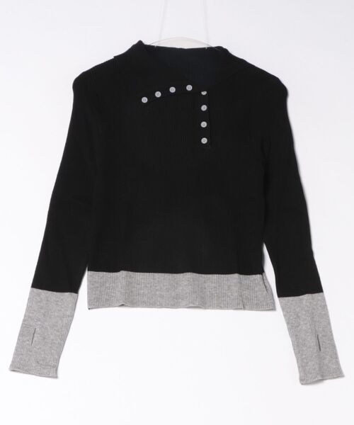 styiro(スタイロ)の「《数量限定》配色デザインボタンカラーポロリブニット フィンガーホール付き 26AW新作 秋服 冬服(ニット/セーター・レディース・ミント/アイボリー/ブラウン/グレー/マスタード/ブラック/ネイビー・FREE)」の21枚目の写真
