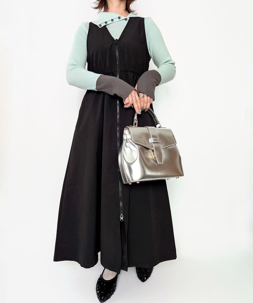 styiro(スタイロ)の「《数量限定》配色デザインボタンカラーポロリブニット フィンガーホール付き 26AW新作 秋服 冬服(ニット/セーター・レディース・ミント/アイボリー/ブラウン/グレー/マスタード/ブラック/ネイビー・FREE)」の17枚目の写真
