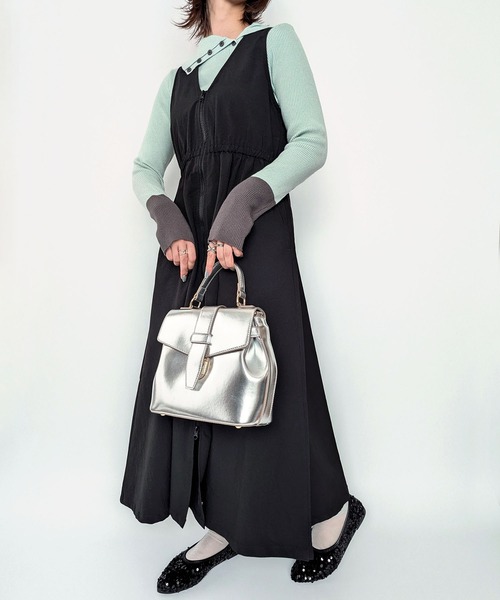 styiro(スタイロ)の「《数量限定》配色デザインボタンカラーポロリブニット フィンガーホール付き 26AW新作 秋服 冬服(ニット/セーター・レディース・ミント/アイボリー/ブラウン/グレー/マスタード/ブラック/ネイビー・FREE)」の18枚目の写真