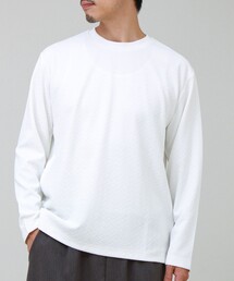 GLOSTER | フクレジャガード幾何学柄 ロンT ロングスリーブTシャツ(Tシャツ/カットソー)