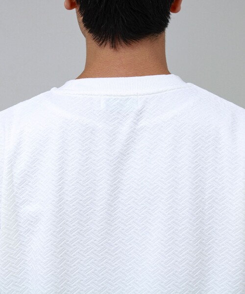 GLOSTER(グロスター)の「フクレジャガード幾何学柄 ロンT ロングスリーブTシャツ(Tシャツ/カットソー・メンズ・ホワイト/ブラック/ブルー・S/M/L)」の22枚目の写真