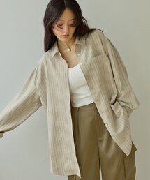 【Noka】ピーチ起毛マルチストライプシャツ《WEB限定》