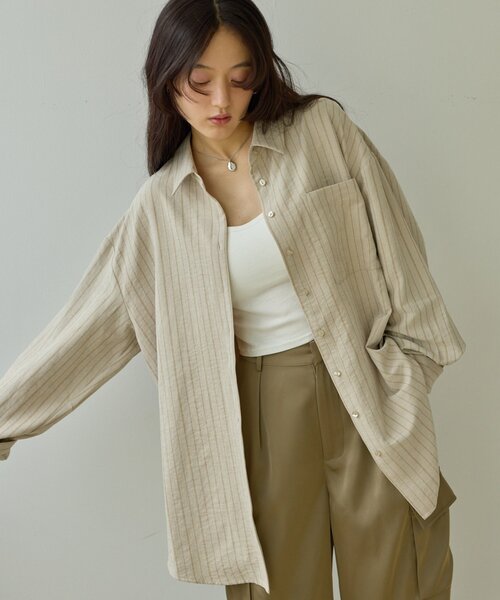 TODAYFUL（トゥデイフル）の「TODAYFUL Stripe Silky Shirts 12510416