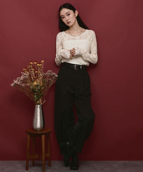 ELUNIS(エルニス)の「レースTOPS(Tシャツ/カットソー・レディース・ブラック/ホワイト・FREE)」の16枚目の写真