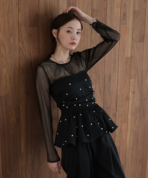 セール】スウェルぺプラムセットアップパンツドレス / swell peplum