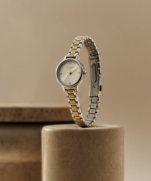 OLIVIA BURTON(オリビアバートン)の「「OLIVIA BURTON/オリビアバートン」クラシック - ミニ ホワイト&シルバー ゴールド ブレスレット(アナログ腕時計・レディース・シルバー×ゴールド・FREE)」の6枚目の写真