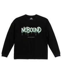 NOBOUND(ノーバウンド) 長袖Tシャツ メンズ レディース ユニセックス メルティングロゴ プリント ビッグシルエット Tシャツ 長袖 トップス カットソー ストリート カジュアル