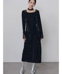 MURUA | ショルダーレースベロアワンピース 冬服(ワンピース)