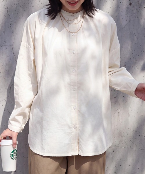 SELECT LEVERY(セレクトリベリー)の「コーデュロイ長袖ブラウス(シャツ/ブラウス・レディース・アイボリー/ブラック/ベージュ・MEDIUM)」の1枚目の写真
