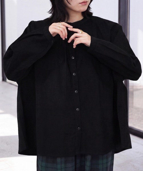 SELECT LEVERY(セレクトリベリー)の「コーデュロイ長袖ブラウス(シャツ/ブラウス・レディース・アイボリー/ブラック/ベージュ・MEDIUM)」の2枚目の写真