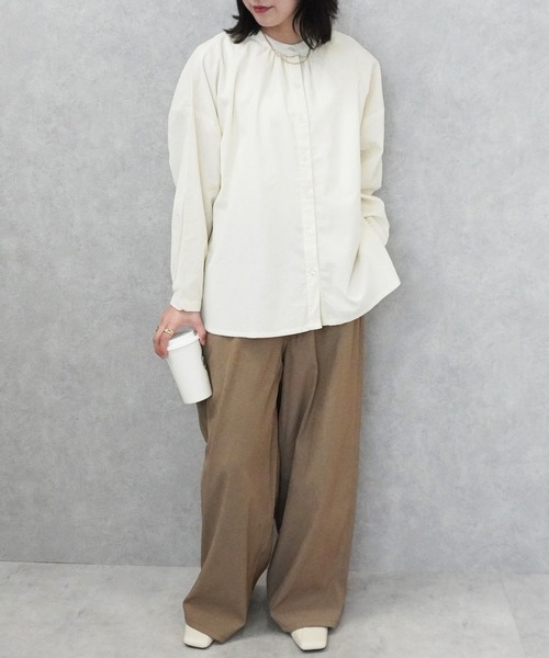 SELECT LEVERY(セレクトリベリー)の「コーデュロイ長袖ブラウス(シャツ/ブラウス・レディース・アイボリー/ブラック/ベージュ・MEDIUM)」の14枚目の写真