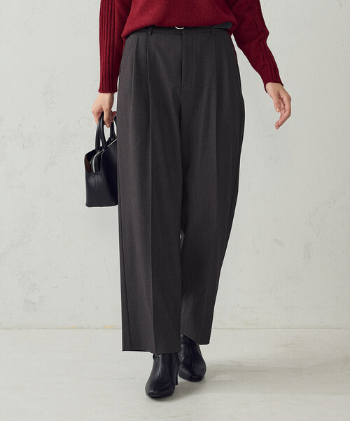 COMME CA ISM(コムサイズム)の「シアバター TRストレッチ ワイドパンツ(その他パンツ・レディース・チャコール/グレー・L/M)」の2枚目の写真
