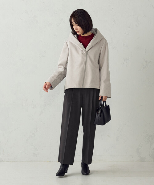 COMME CA ISM(コムサイズム)の「シアバター TRストレッチ ワイドパンツ(その他パンツ・レディース・チャコール/グレー・L/M)」の13枚目の写真