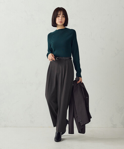 COMME CA ISM(コムサイズム)の「シアバター TRストレッチ ワイドパンツ(その他パンツ・レディース・チャコール/グレー・L/M)」の14枚目の写真