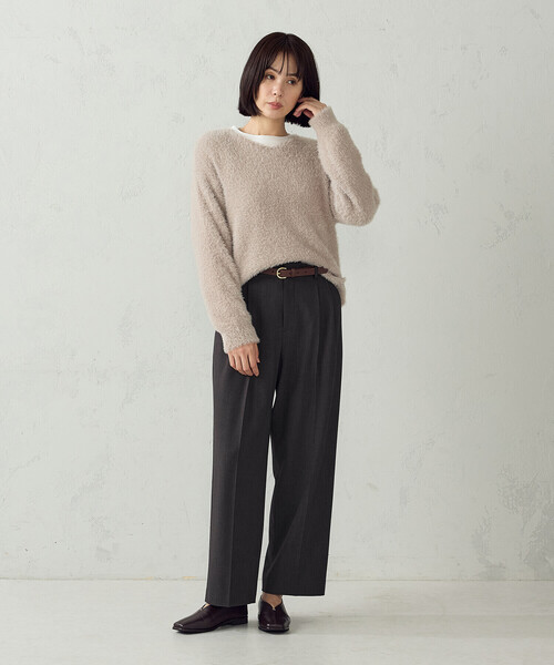 COMME CA ISM(コムサイズム)の「シアバター TRストレッチ ワイドパンツ(その他パンツ・レディース・チャコール/グレー・L/M)」の22枚目の写真