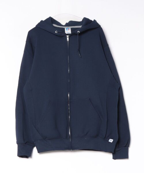 Russell Athletic(ラッセルアスレティック)の「【RUSSELL ATHLETIC/ラッセル アスレチック】【暖かくドライな状態を保つことのできるDri-Power®吸湿発散テクノロジーが特徴】RUSSELL DRI POWER Fleece Sweat Zip-up Hoodie 697HBM1 ジップアップフーディ スウェットシャツ シンプル 吸湿発散 中厚手 丈感長め 裏起毛 ピスネーム ユニセックス(パーカー・メンズ・ネイビー/ブラック/杢グレー・MEDIUM/X-LARGE/LARGE)」の3枚目の写真