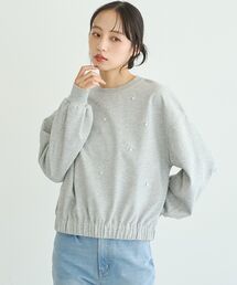 ビジュー裏毛プルオーバー