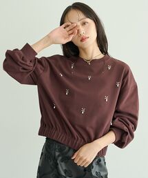 ビジュー裏毛プルオーバー