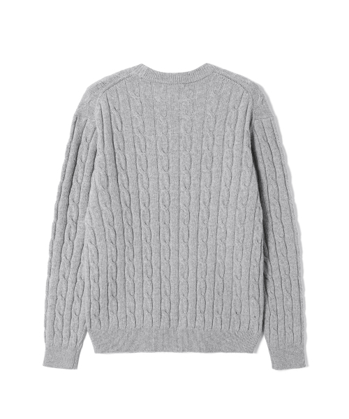 ADHOC(アドホック)の「ユニセックス ラウンドネック ケーブルニット (L-M-GREY) (HCALK40)(ニット/セーター・レディース・その他・FREE/100/105)」の2枚目の写真