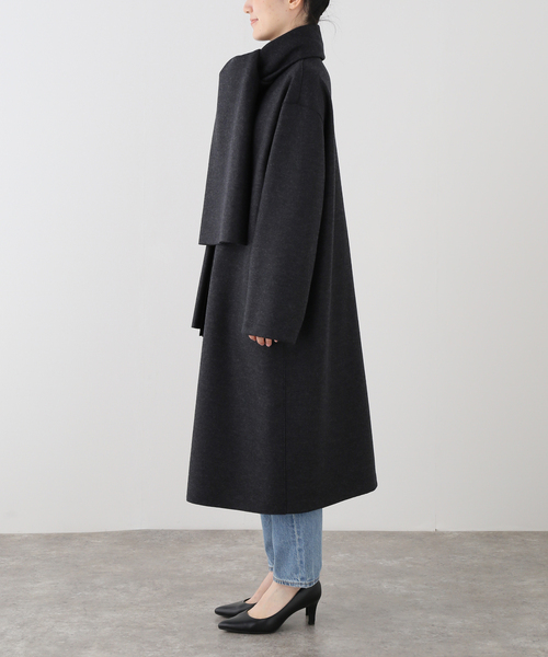 journal standard L'essage(ジャーナルスタンダードレサージュ)の「HARRIS WHARF LONDON Women scarf coat light pressed wool コート(その他アウター・レディース・ライトグレー・42)」の8枚目の写真
