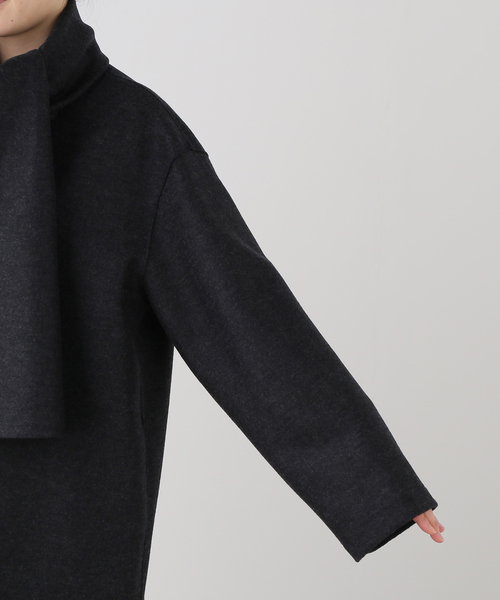 journal standard L'essage(ジャーナルスタンダードレサージュ)の「HARRIS WHARF LONDON Women scarf coat light pressed wool コート(その他アウター・レディース・ライトグレー・42)」の10枚目の写真
