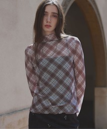 ad thie | プチハイネック チェック シアートップス(Tシャツ/カットソー)