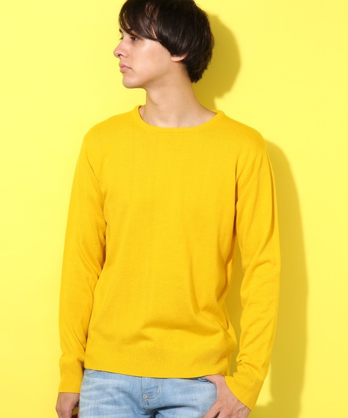 REPIDO(リピード)の「【WEB限定】カシミヤタッチ Vネック クルーネック 長袖 ゼロウール 無地 ニットセーター 【REPIDO】(ニット/セーター)」|イエロー系その他